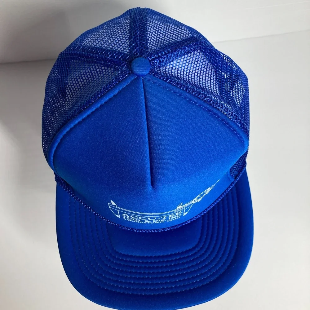 Accu-Tek Tool & Die Trucker Cap Hat Adult Blue Snapback Youngstown‎ Ohio